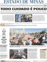 Capa do jornal Estado de Minas 30/05/2020