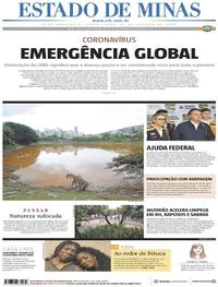 Capa do jornal Estado de Minas 31/01/2020
