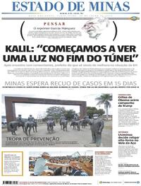 Capa do jornal Estado de Minas 31/07/2020