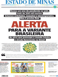 Capa do jornal Estado de Minas 01/02/2021