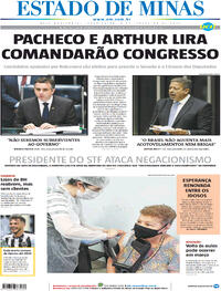 Capa do jornal Estado de Minas 02/02/2021