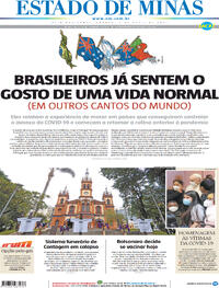 Capa do jornal Estado de Minas 03/04/2021