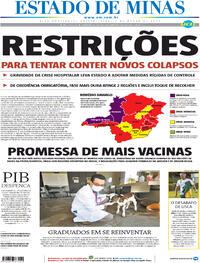 Capa do jornal Estado de Minas 04/03/2021