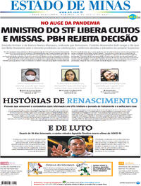Capa do jornal Estado de Minas 04/04/2021