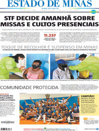 Capa do jornal Estado de Minas 06/04/2021
