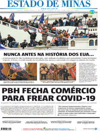 Capa do jornal Estado de Minas 07/01/2021