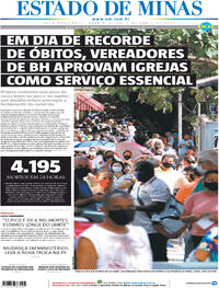 Capa do jornal Estado de Minas 07/04/2021