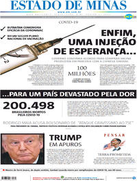 Capa do jornal Estado de Minas 08/01/2021