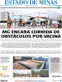 Capa do jornal Estado de Minas 08/02/2021