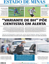 Capa do jornal Estado de Minas 08/04/2021