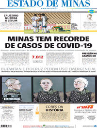 Capa do jornal Estado de Minas 09/01/2021