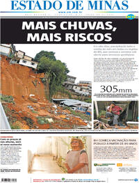 Capa do jornal Estado de Minas 09/02/2021