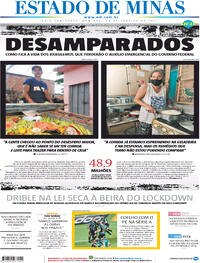 Capa do jornal Estado de Minas 10/01/2021