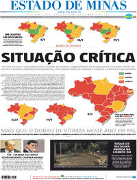Capa do jornal Estado de Minas 10/03/2021