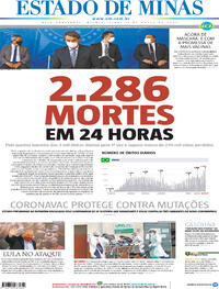 Capa do jornal Estado de Minas 11/03/2021