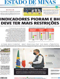 Capa do jornal Estado de Minas 12/03/2021