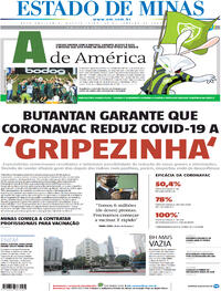 Capa do jornal Estado de Minas 13/01/2021