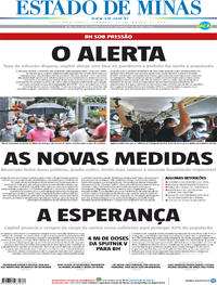 Capa do jornal Estado de Minas 13/03/2021