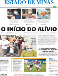 Capa do jornal Estado de Minas 14/02/2021