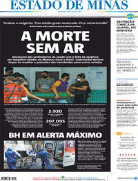Capa do jornal Estado de Minas 15/01/2021