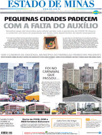 Capa do jornal Estado de Minas 15/02/2021