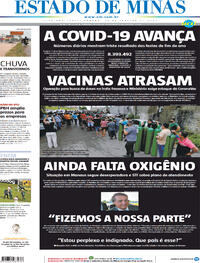 Capa do jornal Estado de Minas 16/01/2021