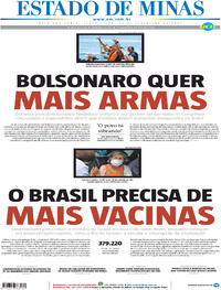 Capa do jornal Estado de Minas 16/02/2021