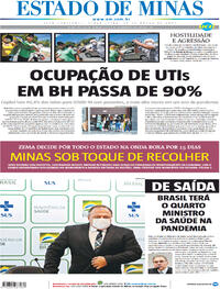 Capa do jornal Estado de Minas 16/03/2021
