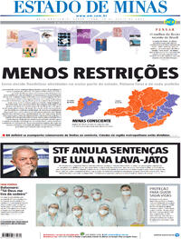 Capa do jornal Estado de Minas 16/04/2021