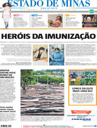 Capa do jornal Estado de Minas 17/01/2021