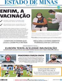Capa do jornal Estado de Minas 18/01/2021