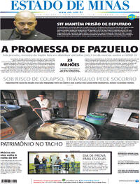 Capa do jornal Estado de Minas 18/02/2021
