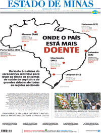 Capa do jornal Estado de Minas 19/02/2021