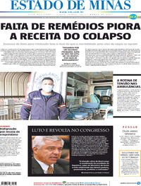 Capa do jornal Estado de Minas 19/03/2021