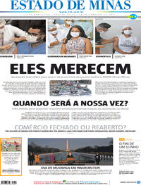 Capa do jornal Estado de Minas 20/01/2021