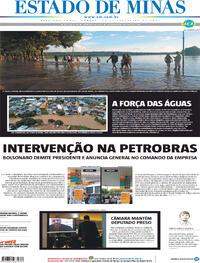 Capa do jornal Estado de Minas 20/02/2021