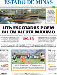 Capa do jornal Estado de Minas 20/03/2021