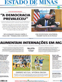 Capa do jornal Estado de Minas 21/01/2021