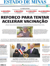 Capa do jornal Estado de Minas 22/01/2021
