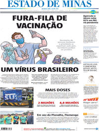 Capa do jornal Estado de Minas 23/01/2021