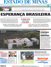 Capa do jornal Estado de Minas 24/01/2021