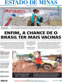 Capa do jornal Estado de Minas 24/02/2021