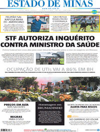 Capa do jornal Estado de Minas 26/01/2021