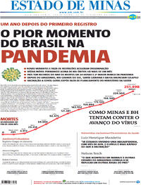 Capa do jornal Estado de Minas 26/02/2021