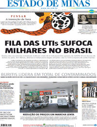Capa do jornal Estado de Minas 26/03/2021