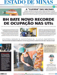 Capa do jornal Estado de Minas 27/03/2021