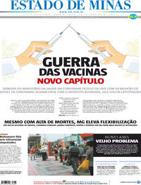 Capa do jornal Estado de Minas 28/01/2021