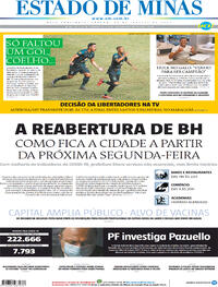 Capa do jornal Estado de Minas 30/01/2021