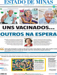 Capa do jornal Estado de Minas 31/01/2021