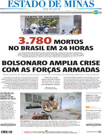 Capa do jornal Estado de Minas 31/03/2021